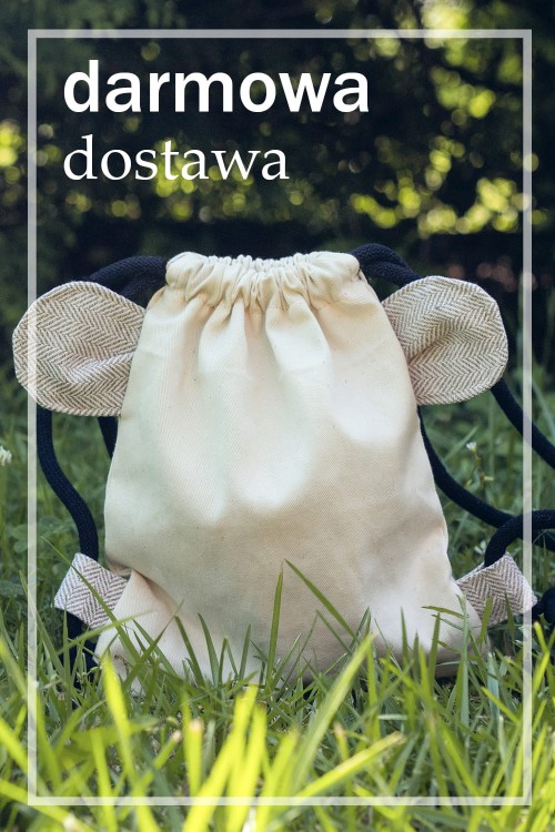 Mały bawełniany workoplecak miś