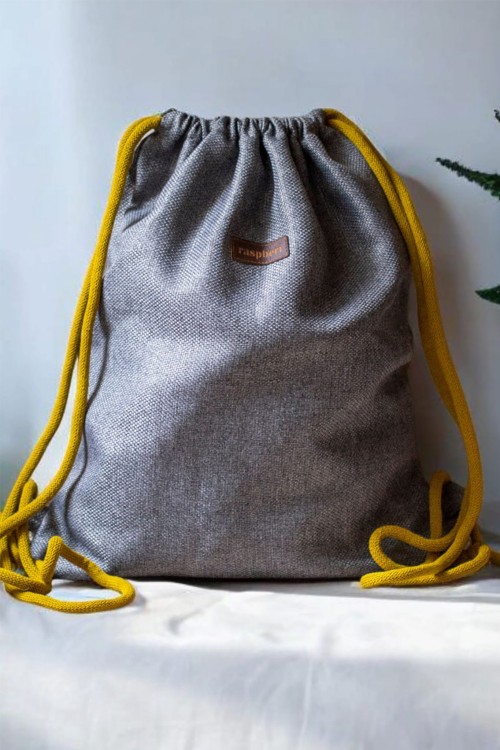 Szary duży workoplecak basic plecionka