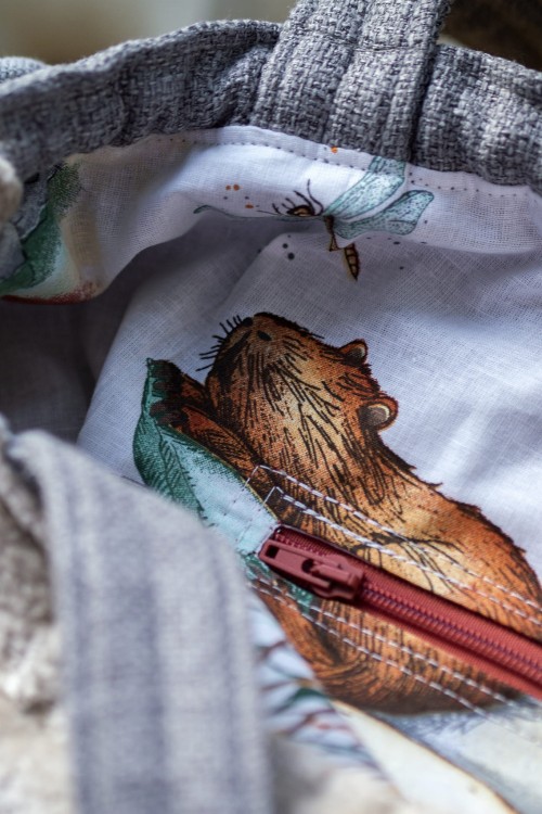 Kremowo-szary plecak torba 2w1