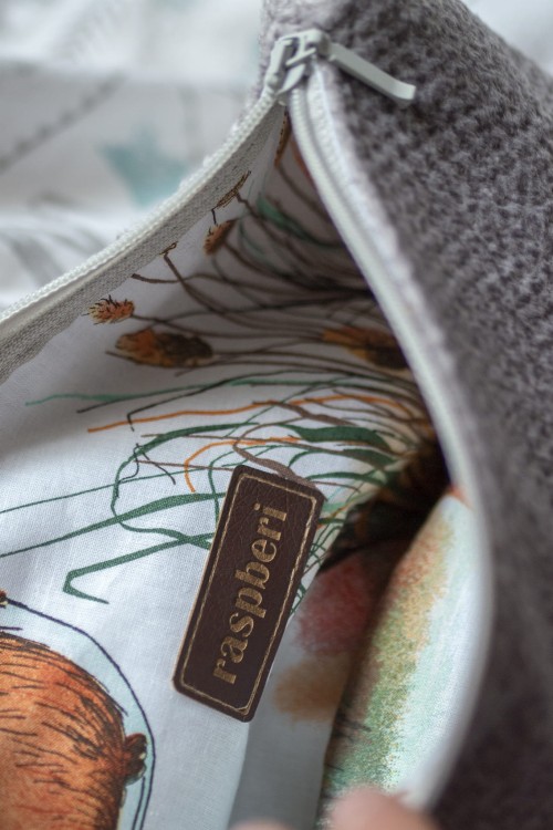 Składana kopertówka z weluru melanż