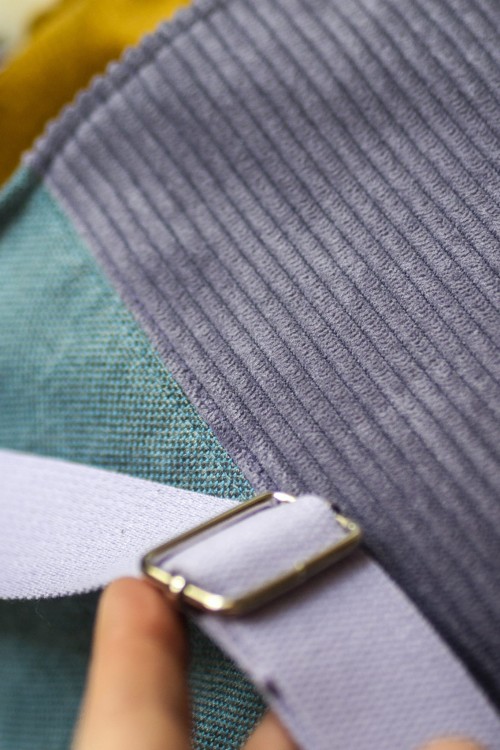 Kolorowy mini plecak damski patchwork