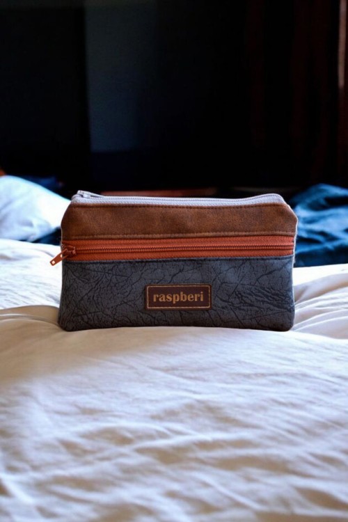 Brązowo-szary portfel damski