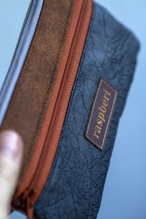 Brązowo-szary portfel damski