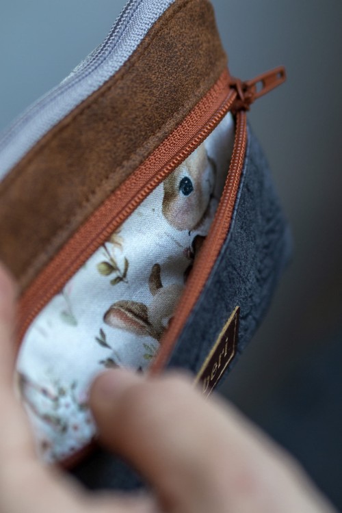 Brązowo-szary portfel damski