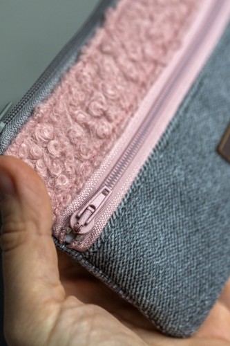 Różowo-szary portfelik