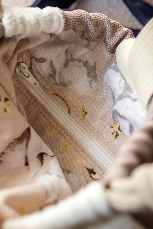 Różowo-szary mini workoplecak