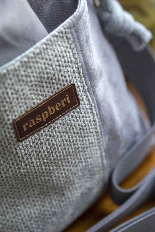 Szara listonoszka z kominem patchwork plecionka