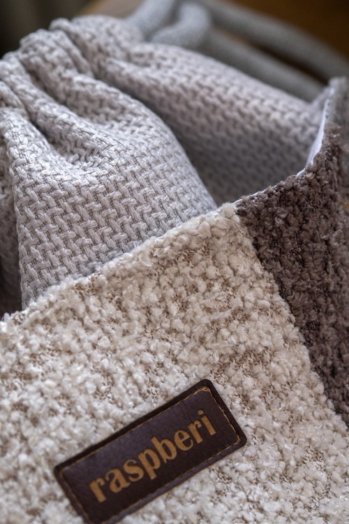 Mały workoplecak beżowo-szary baranek