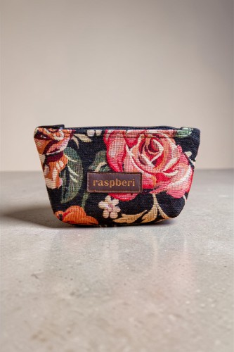 Mini kosmetyczka z żakardu w róże