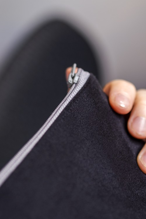 Szaro-czarny portfelik damski