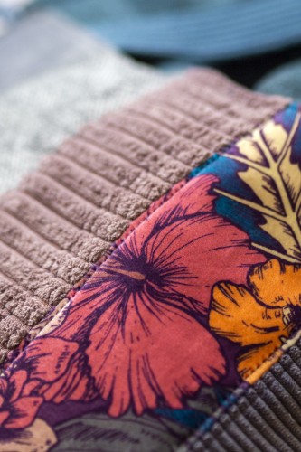 Torebka na ramię z kominem granat patchwork