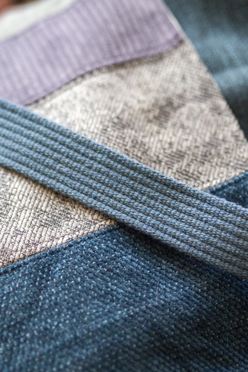 Torebka na ramię z kominem granat patchwork