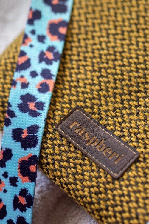 Miodowa mini kopertówka z plecionki