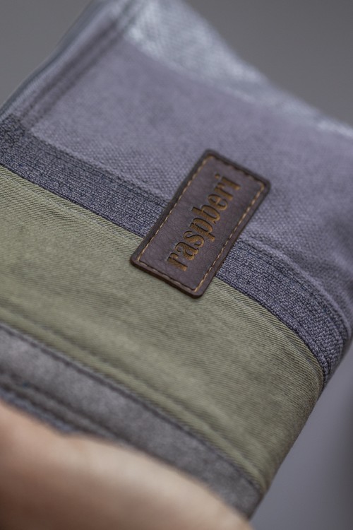 Szara patchworkowa kosmetyczka MIDI