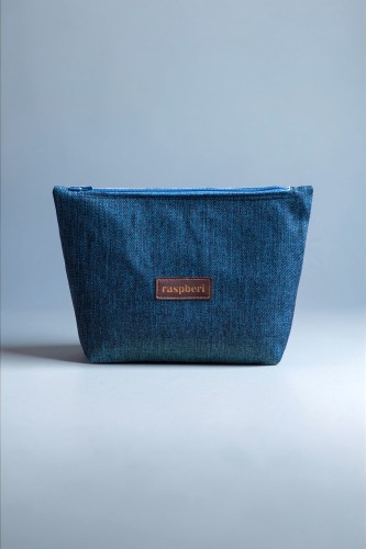 Granatowa kosmetyczka MAXI jodełka