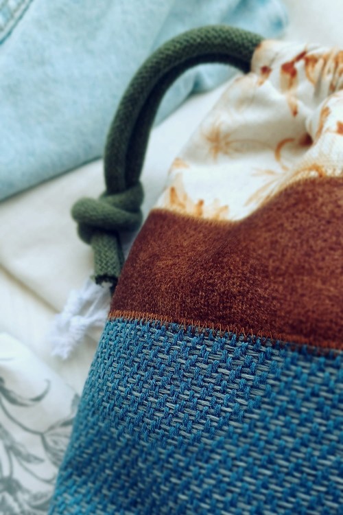 Worek na kierownicę roweru lub hulajnogi patchwork