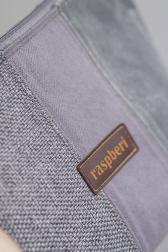 Duża szara kosmetyczka patchwork