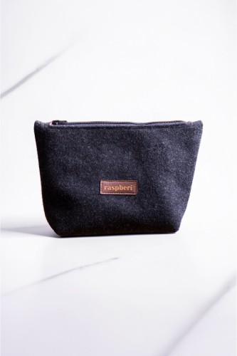 Kosmetyczka MAXI z grafitowego flauszu