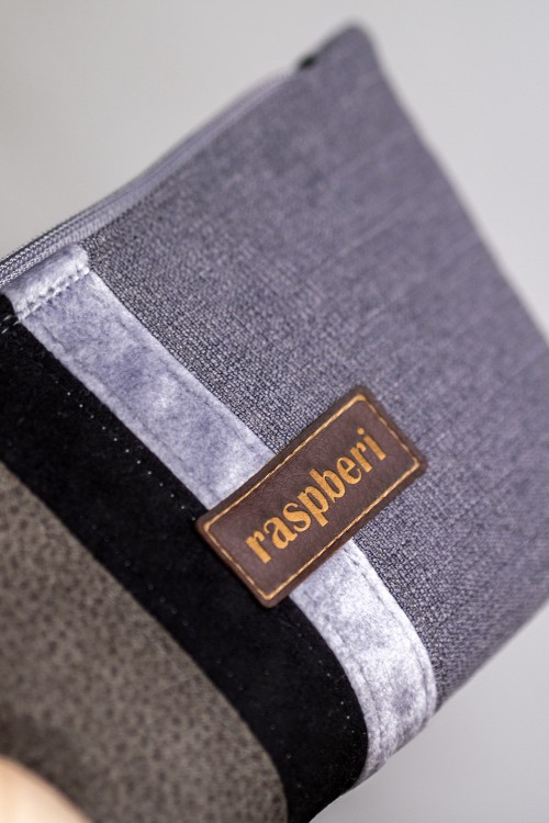 Szara kosmetyczka patchwork MIDI