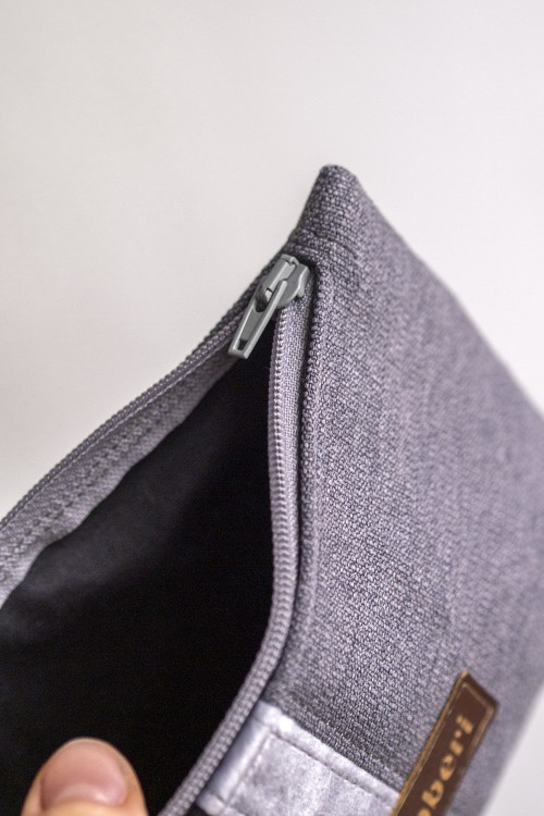 Szara kosmetyczka patchwork MIDI