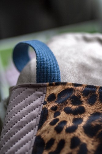 Torba z kominem do wózka patchwork panterka