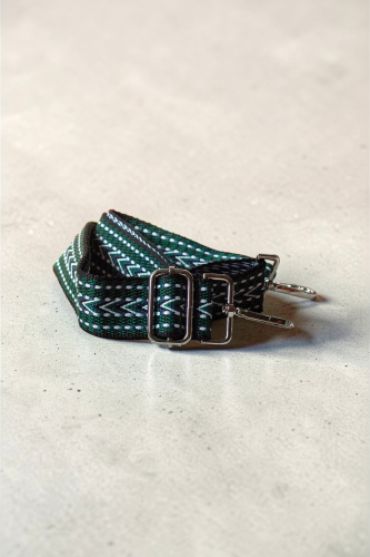 Zielony pasek do torebki we wzory