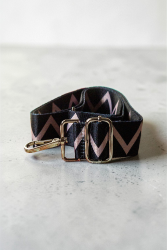 Czarno-beżowy pasek do torebki