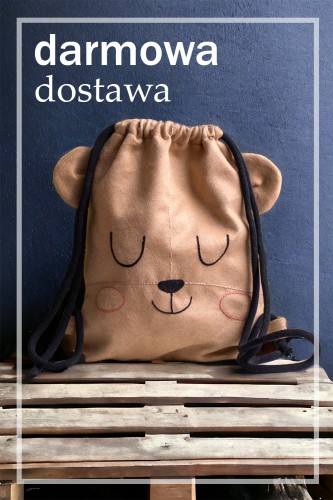 Beżowy workoplecak misio dla przedszkolaka