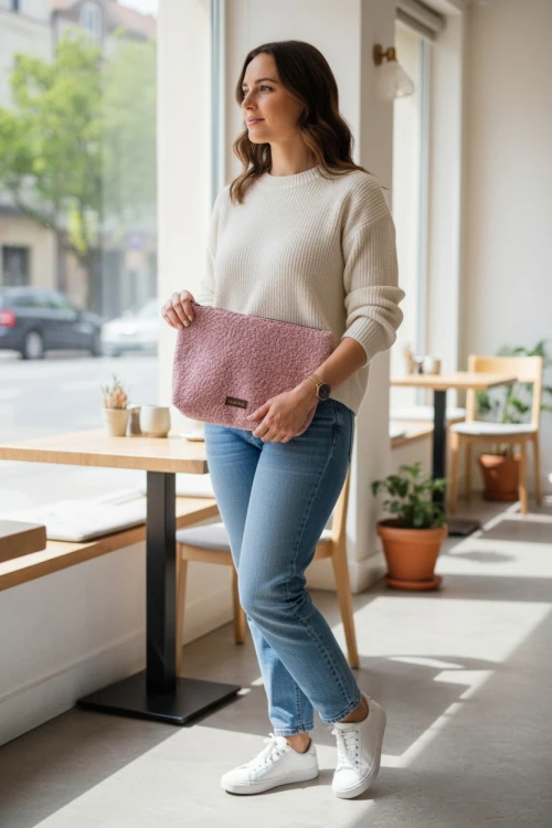 Kosmetyczka podróżna różowy baranek