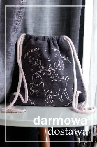 Grafitowy workoplecak dziecięcy RENIFER