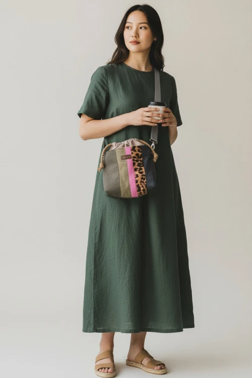 Listonoszka z kominem patchwork panterka