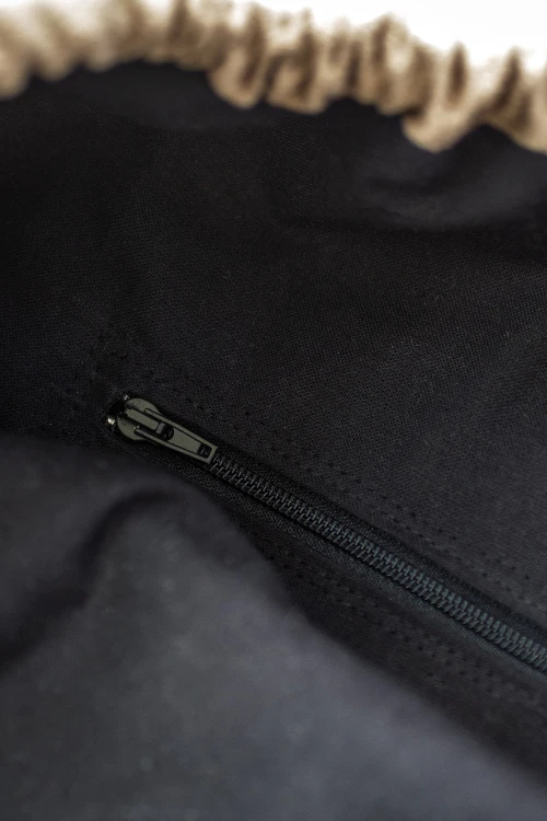 Karmelowo-czarna pikowana duża torba z kominem