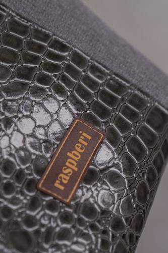 Szara kosmetyczka MAXI krokodyl