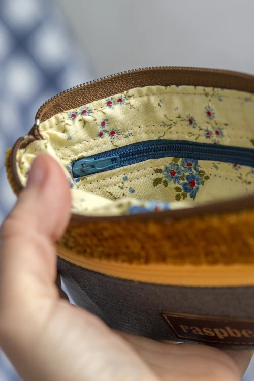 Miodowo-szary portfelik