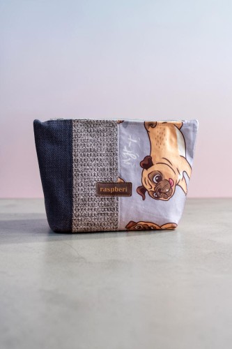 Kosmetyczka MAXI patchwork mopsy