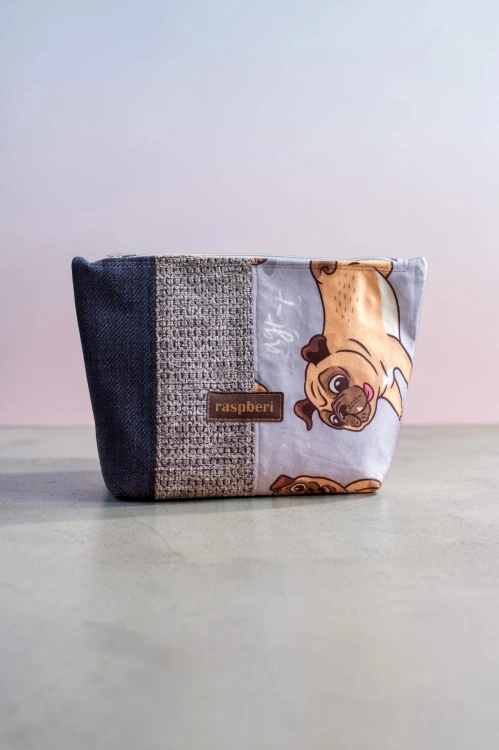 Kosmetyczka MAXI patchwork mopsy