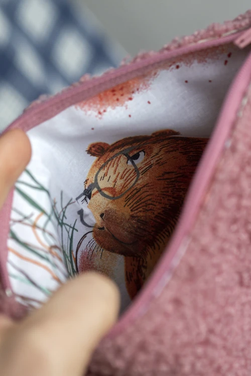 Różowa kosmetyczka MAXI baranek