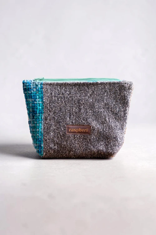 Turkusowo-szara kosmetyczka MAXI