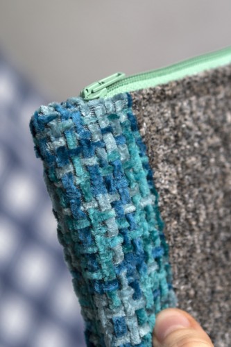 Turkusowo-szara kosmetyczka MAXI