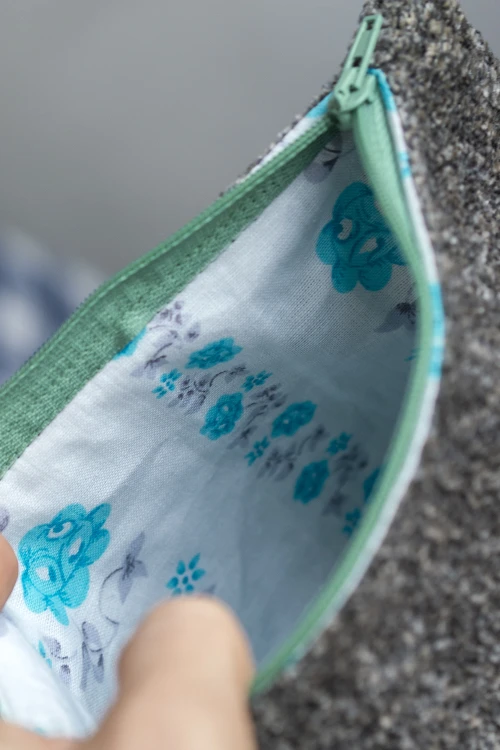 Turkusowo-szara kosmetyczka MAXI