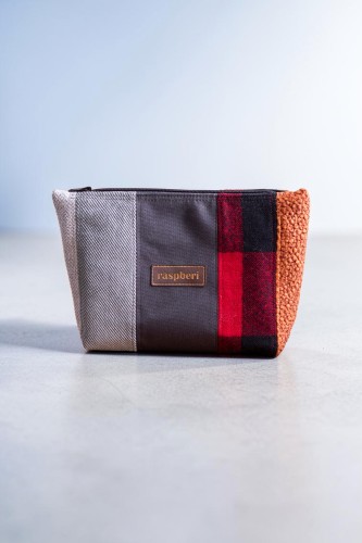 Kosmetyczka MAXI patchwork w kratę