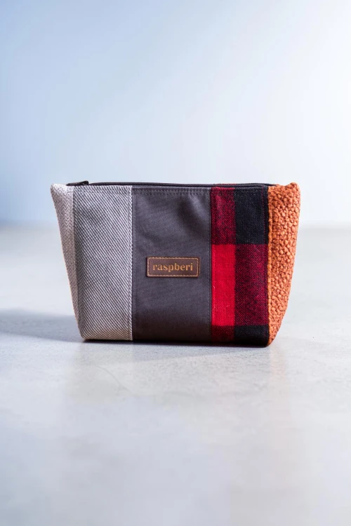 Kosmetyczka MAXI patchwork w kratę