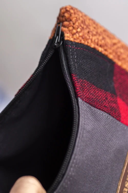 Kosmetyczka MAXI patchwork w kratę