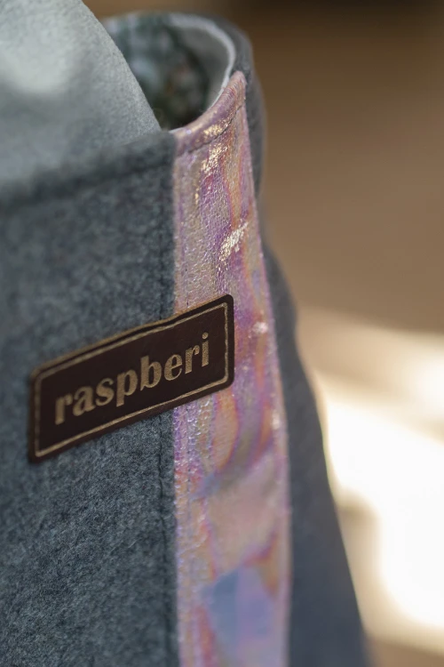 Szara patchworkowa listonoszka z kominem