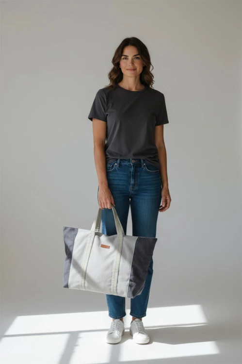 Szara duża shopperka