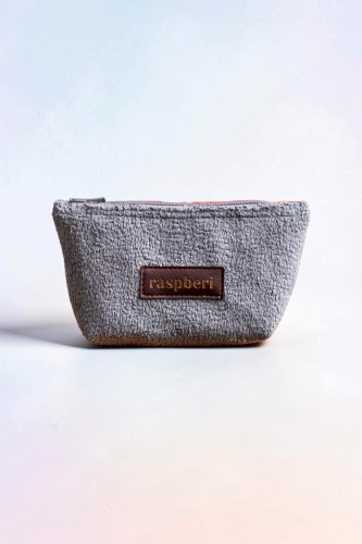 Kosmetyczka MINI z szarego weluru