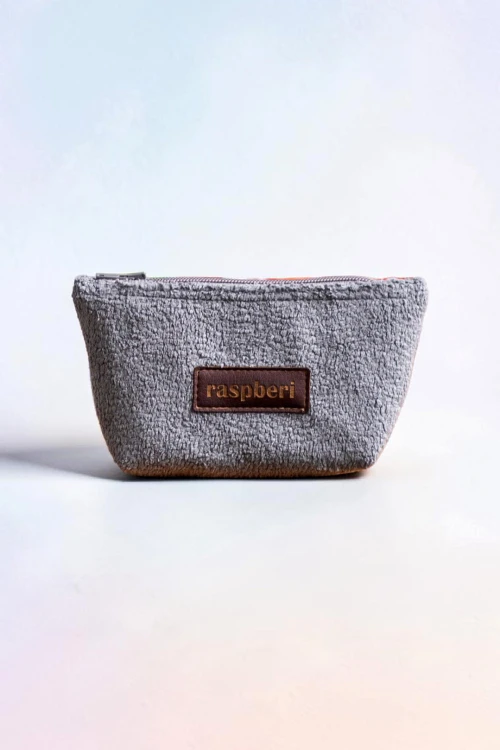 Kosmetyczka MINI z szarego weluru