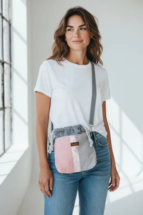 Szaro-różowa listonoszka z kominem