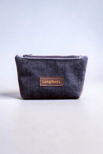 Grafitowe etui na klucze z weluru