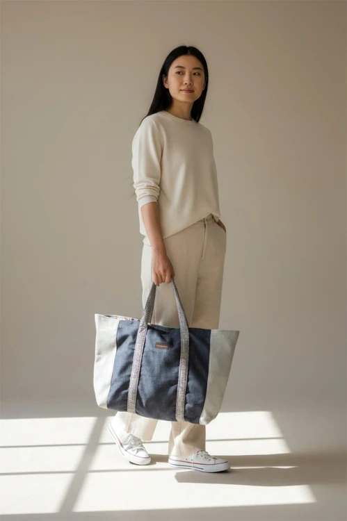 Grafitowa duża shopperka